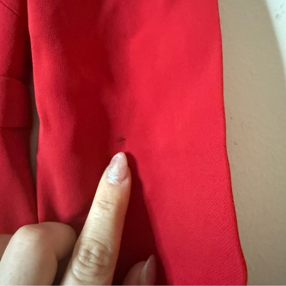 A.L.C. Eve Scalloped Edge Valentine’s Day Romantic Red Bell Sleeve Mini Dress - Picture 12 of 12